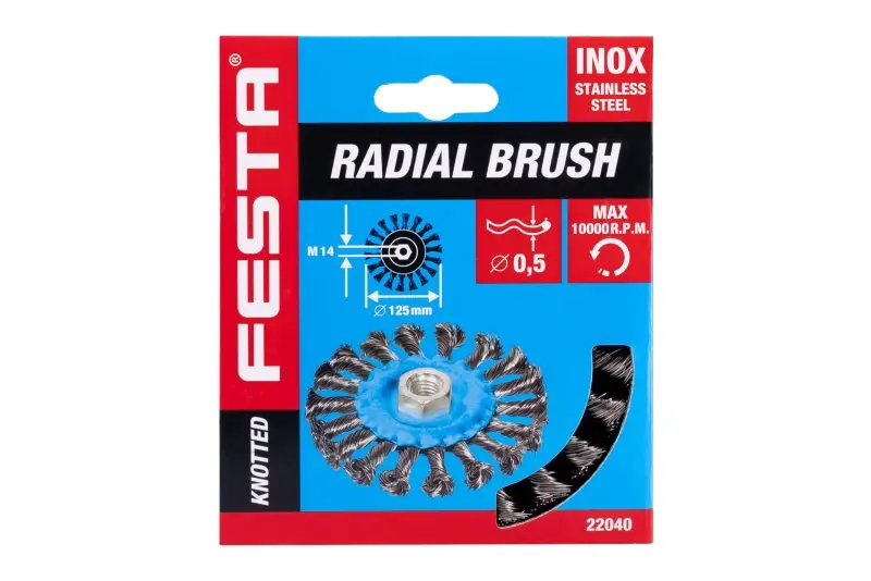 Kartáč rotační radiální copy nerez FESTA 125mm M14