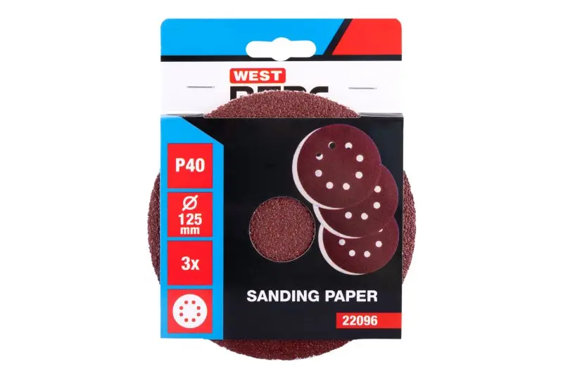 Papír brusný WESTBERG výsek  SZ P40/125 3ks 8 otvorů