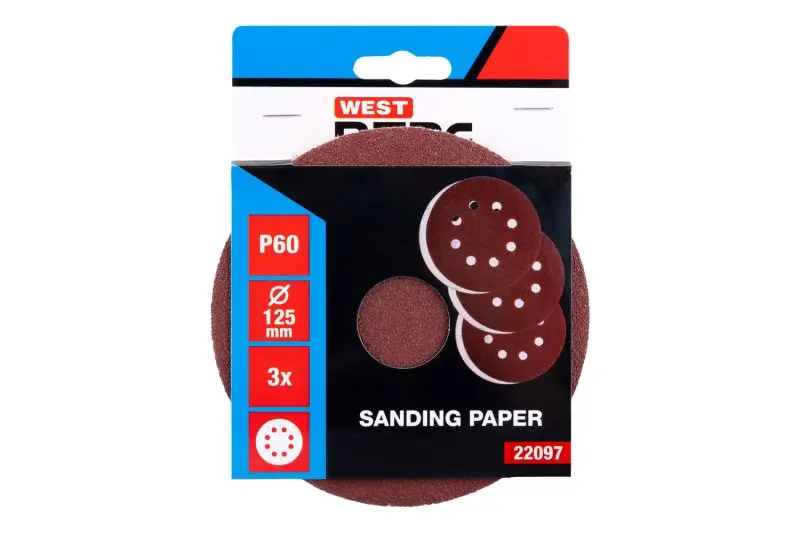 Papír brusný výsek WESTBERG SZ P60/125 3ks 8 otvorů