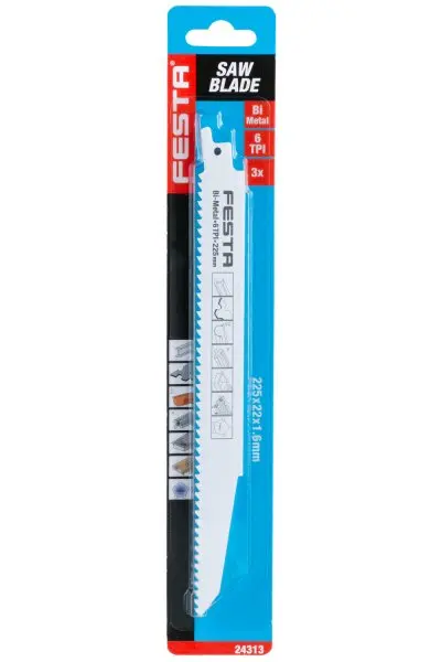 Plátek pilový 24313 FESTA do ocasky 225x22x1.6mm, BiM 3ks