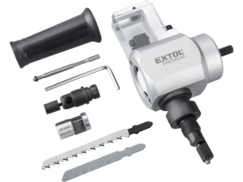 nástavec na vrtačku 2funkční, k stříhání plechu/řezání dřeva