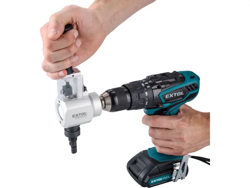 nástavec na vrtačku 2funkční, k stříhání plechu/řezání dřeva