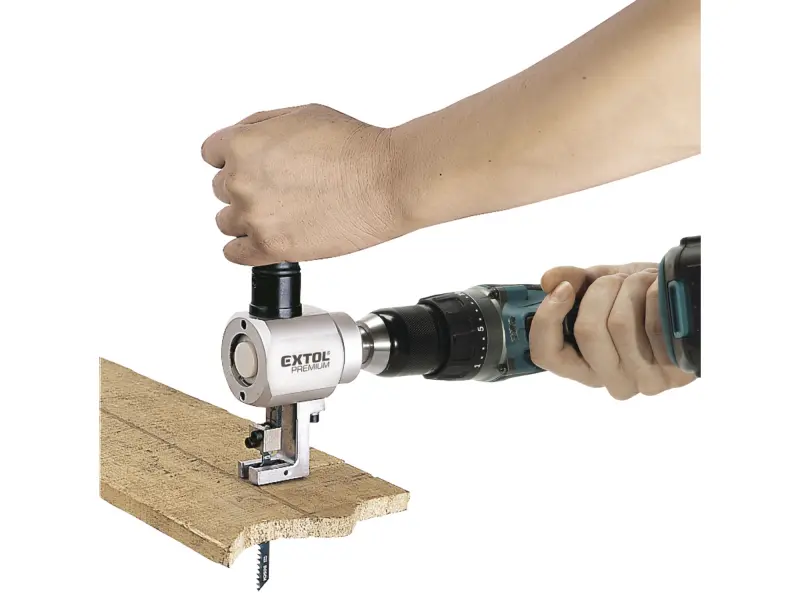 nástavec na vrtačku 2funkční, k stříhání plechu/řezání dřeva