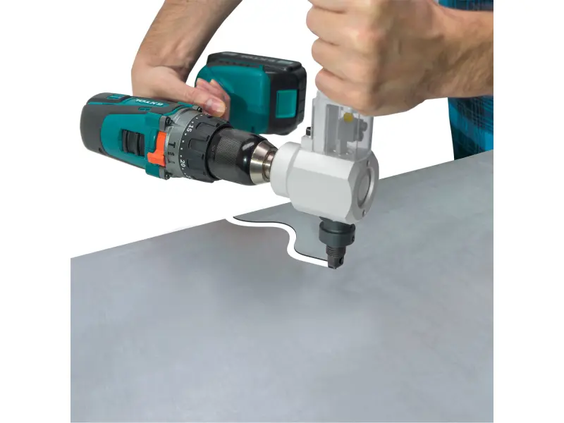 nástavec na vrtačku 2funkční, k stříhání plechu/řezání dřeva