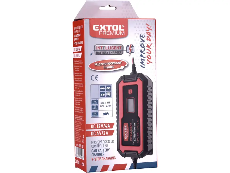 autonabíječka 9stupňová, řízená mikroprocesorem, 12V/6V, 4A