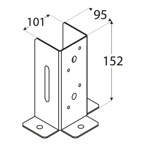PSP 100 DX (101*150*181*2) Patka sloupku 100 se čtvercovou základnou