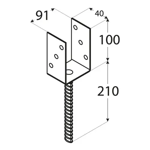 PSL 90 U (91*310*100*4) Patka sloupku 90 typu 