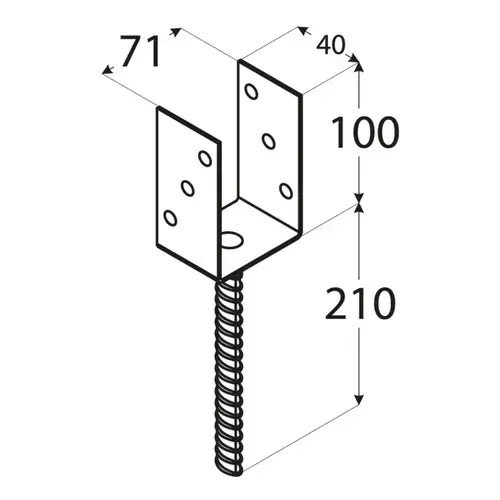 PSL 70 U (71*310*100*4) Patka sloupku 70 typu 