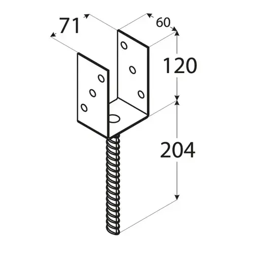 PS  70U (71*120*4) Patka sloupku 70 typu 