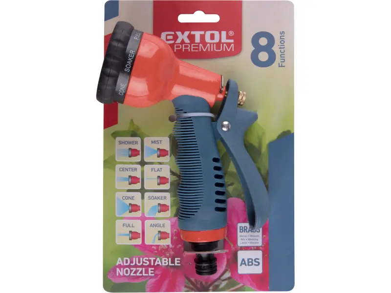 postřikovač zahradní kovový, 8funkční