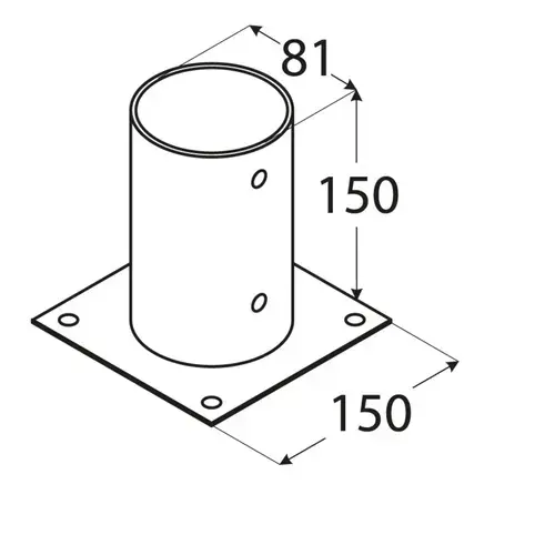 PSPO  80 (81*150*2) Patka sloupku 80 kruhová
