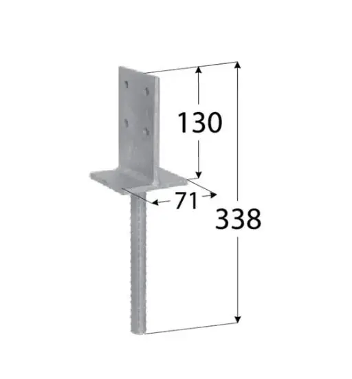 PSW 70 (70*130*8) Patka sloupku 70 zapuštěná