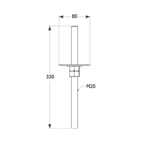 PPSR 80 Stavitelná patka sloupku 80x330x3,0 mm