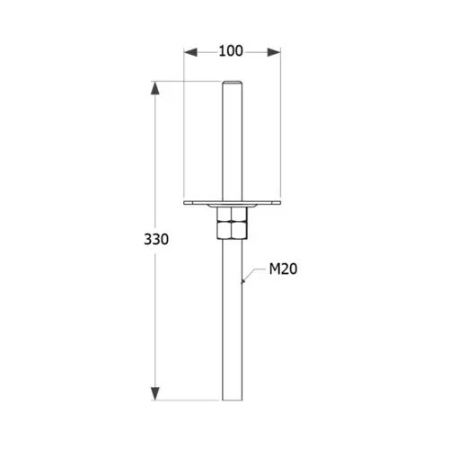 PPSR 100 Stavitelná patka sloupku 100x330x3,0 mm