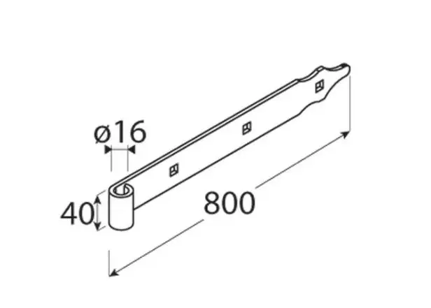 ZP 800 d 16 c  Závěs pásový 800x40/5,0 d 16 mm černý