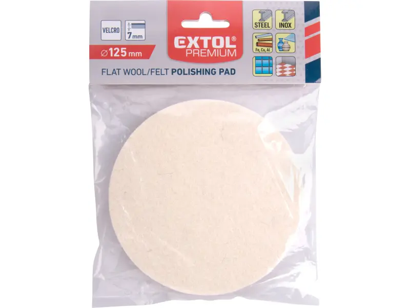 výsek leštící filcový/plstěný, suchý zip, O 125x7mm