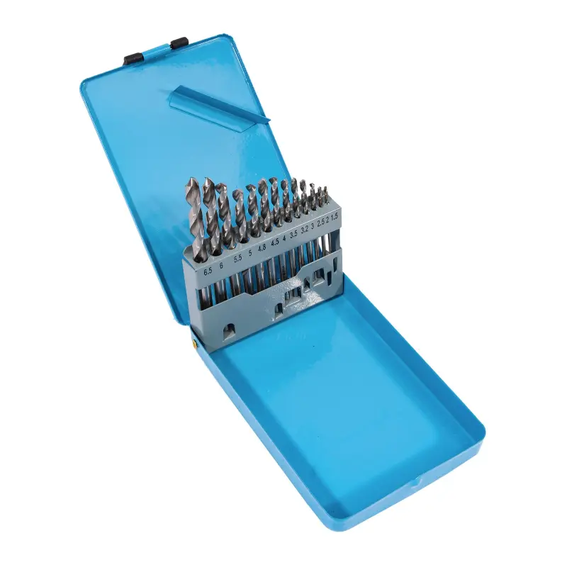 Sada vybrušovaných vrtáků do kovu HSS-G, 11dílů | 1.5-6.5 mm, kovový box