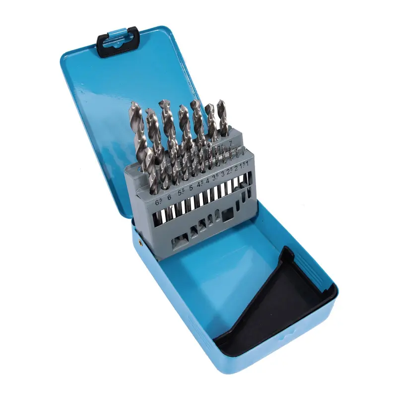 Sada vybrušovaných vrtáků do kovu HSS-G, 19dílů | 1-10 mm, kovový box