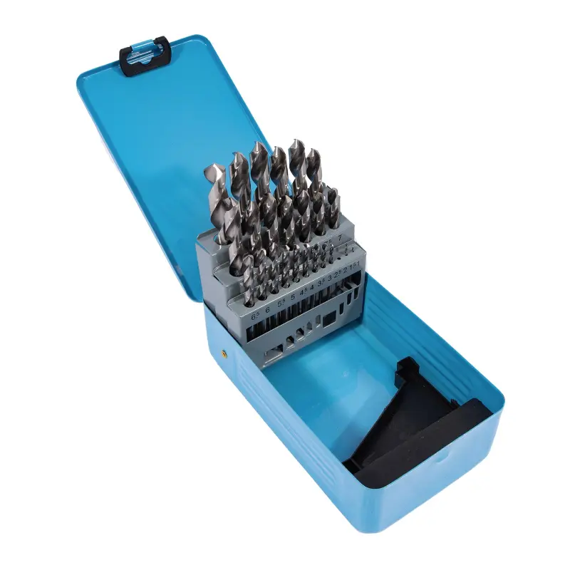 Sada vybrušovaných vrtáků do kovu HSS-G, 25dílů | 1-13 mm, kovový box