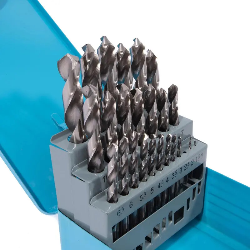 Sada vybrušovaných vrtáků do kovu HSS-G, 25dílů | 1-13 mm, kovový box