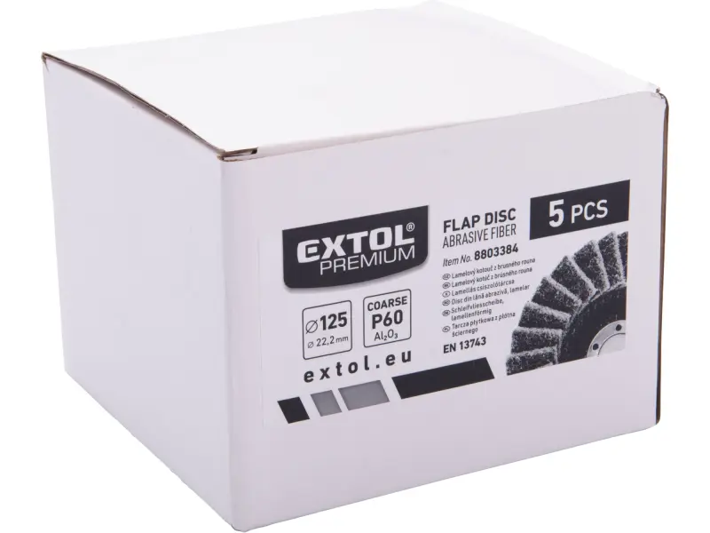 kotouč lamelový šikmý z brusného korundového rouna, O 125mm, P60-hrubý