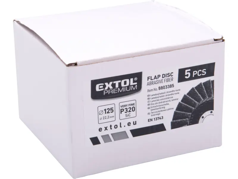 kotouč lamelový šikmý z brusného karbidového rouna, O 125mm, P320-velmi jemný