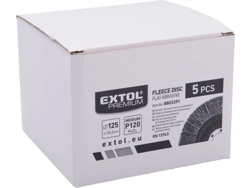 kotouč z korundového brusného rouna kombinovaný, celoobvodový, O 125x15mm, P120-střední hrubost