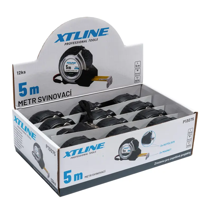 Metr svinovací kovový 2x stop | 5 m x 19 mm