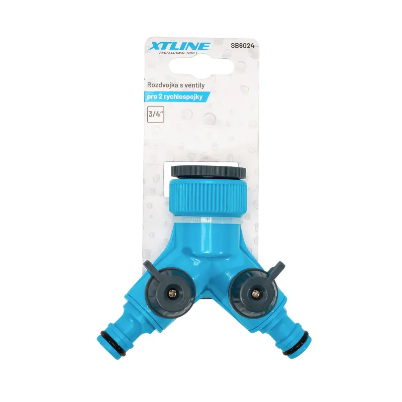 Rozdvojka 3/4” s ventily pro 2 rychlospojky