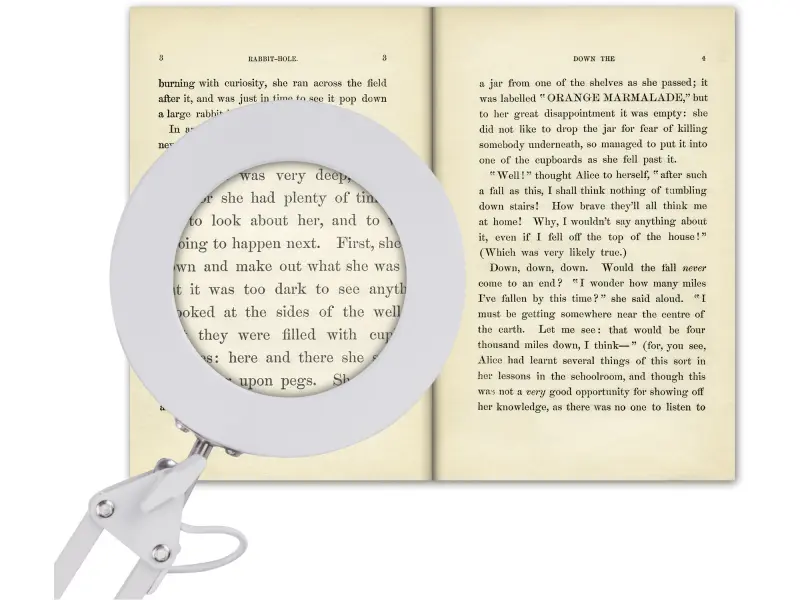 lampa stolní s lupou, USB napájení, bílá, 2400lm, 3 barvy světla, 5x zvětšení