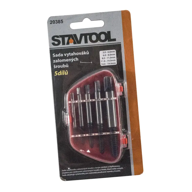 Sada vytahováků zalomených šroubů 5 dílů