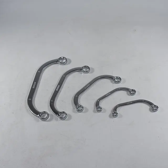 Sada očkových zahnutých klíčů 5 dílů - matných, plastové plato A