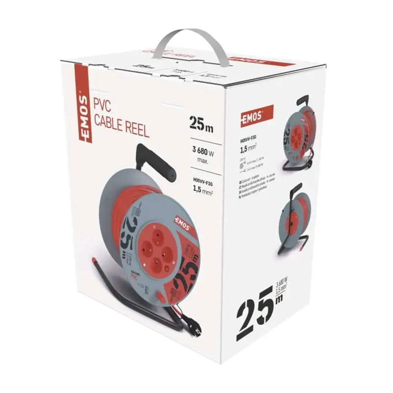 Prodlužovací kabel na bubnu 4 zásuvky | 230 V / 50 m