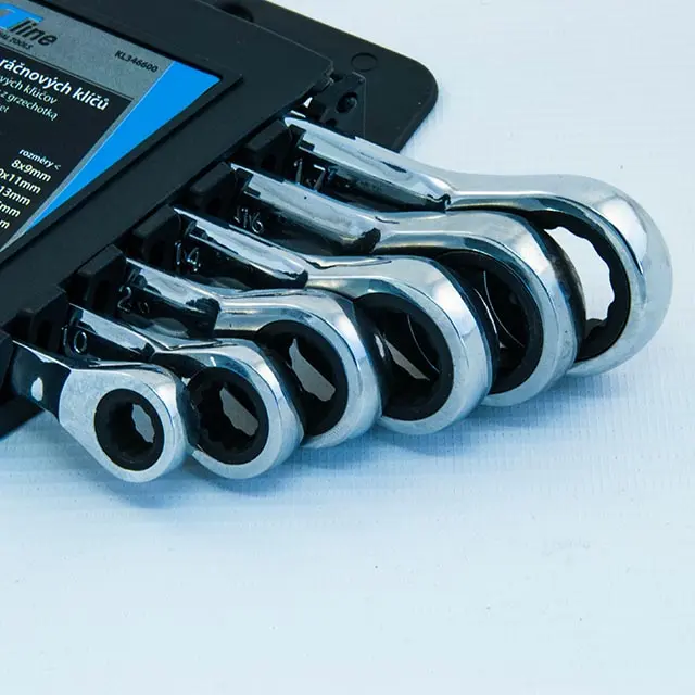 Sada ráčnových klíčů oboustranných 8-19 mm 72 zubů 7 dílů