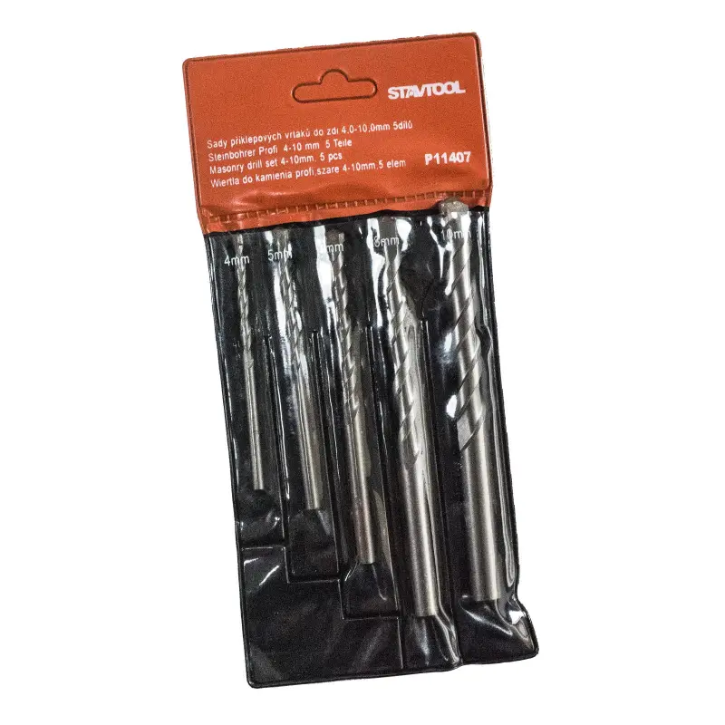 Sada vidiových vrtáků - PVC obal | 4-10 mm