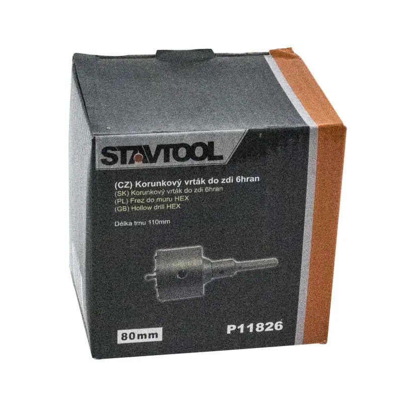 Vykružovací korunka do zdi šestihranná | 65 mm