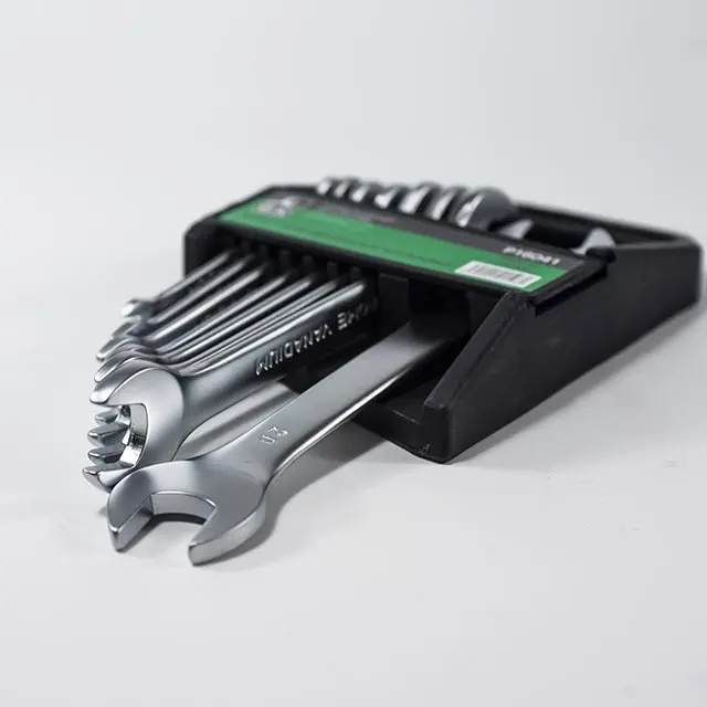 Sada plochých klíčů 6-22 mm matné 8 dílů - plastový držák