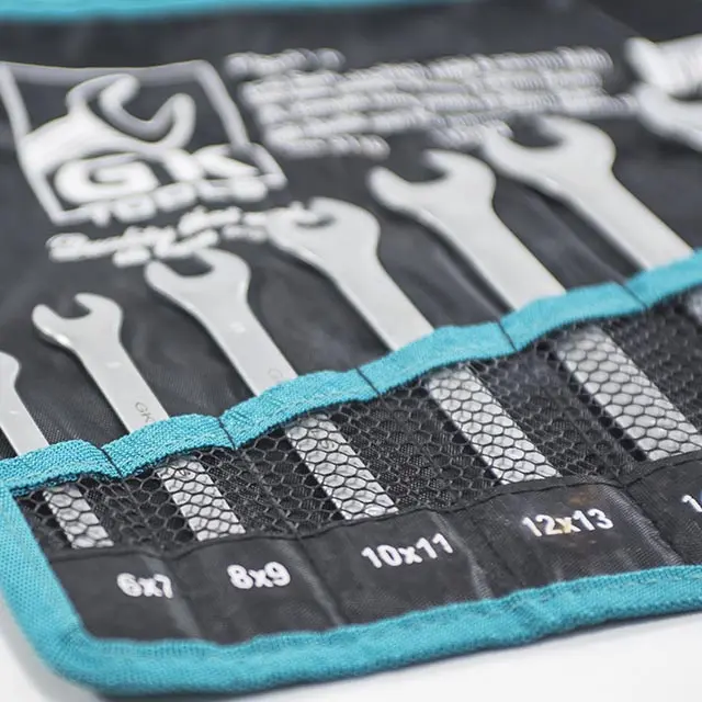 Sada plochých klíčů 6-22 mm matné 8 dílů - textilní obal