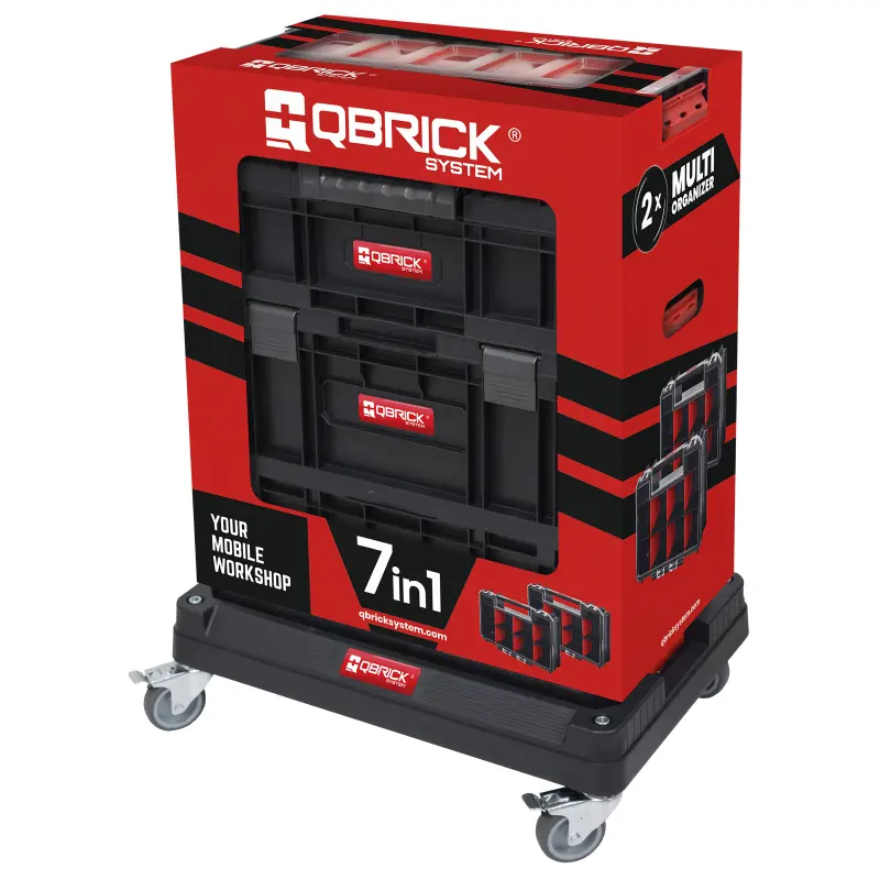 Set boxů Qbrick TWO Cart s podvozkem 7v1 595x395x825 mm