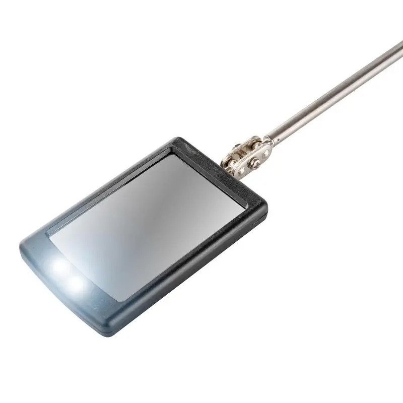 Magnetické inspekční zrcátko čtvercové s LED diodami 280-670 mm
