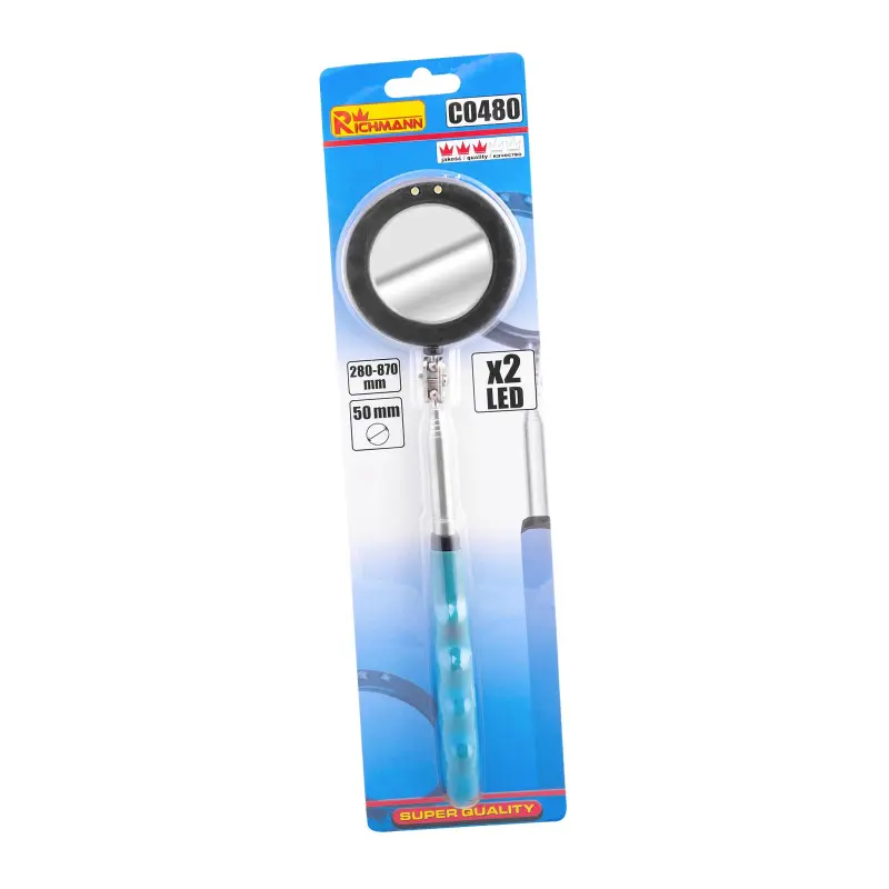 Magnetické inspekční zrcátko kulaté 50 mm s LED diodami 280-670 mm
