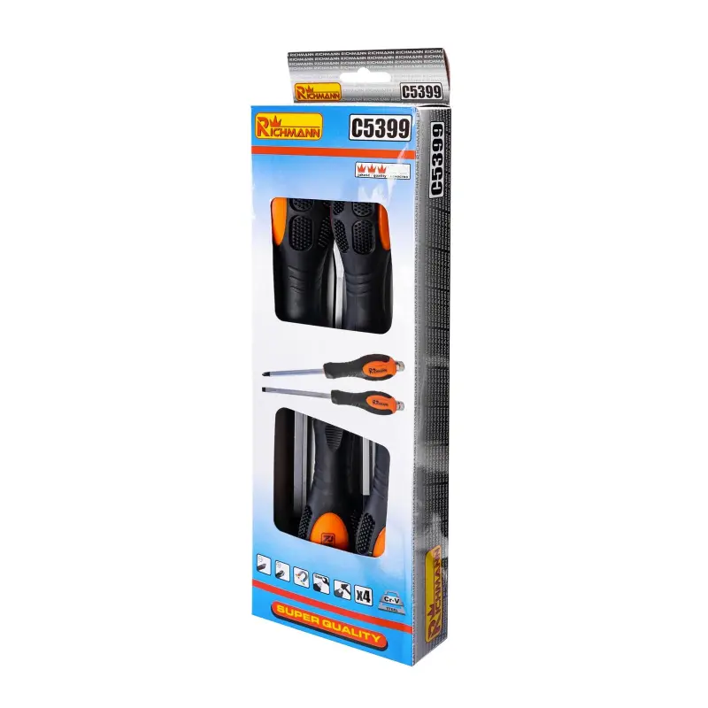 Sada úderových šroubováků PL+PH v kartonovém boxu 4 díly