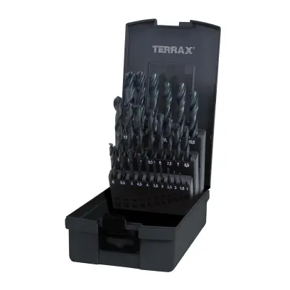 Sada vrtáků do kovu Terrax - plastový obal | 1-13 mm 25 dílů