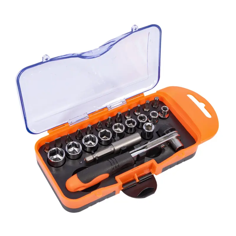 Sada bitů a hlavic s ráčnou 1/4” 23 dílů