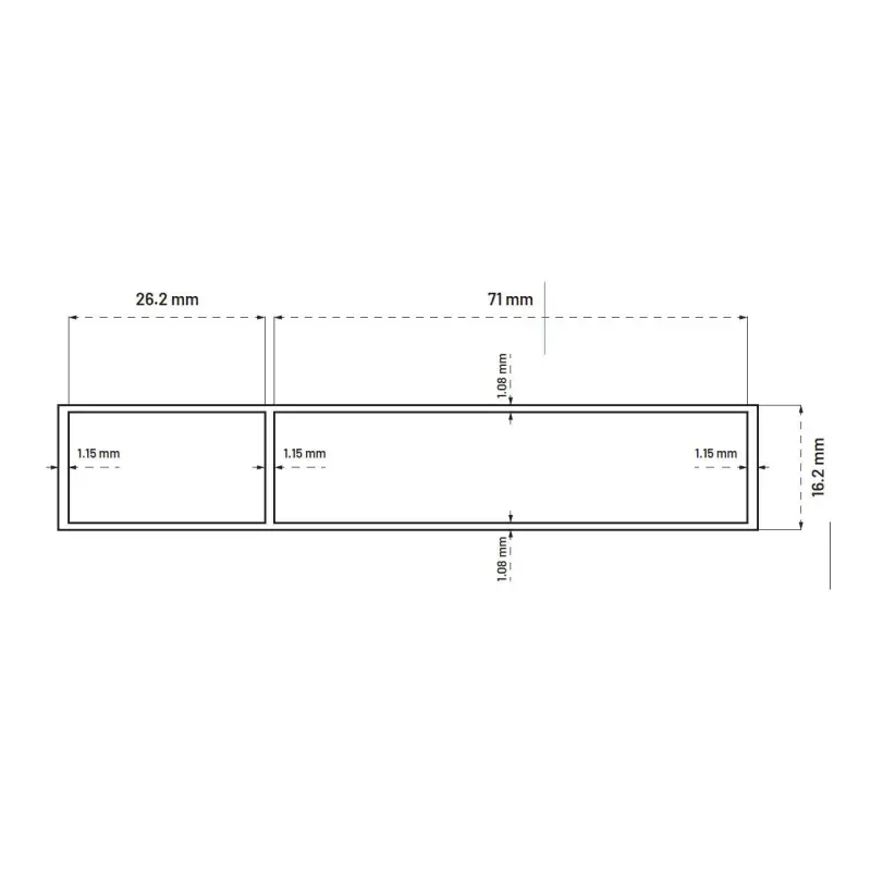 Stahovací lať bez libel | 3000 mm
