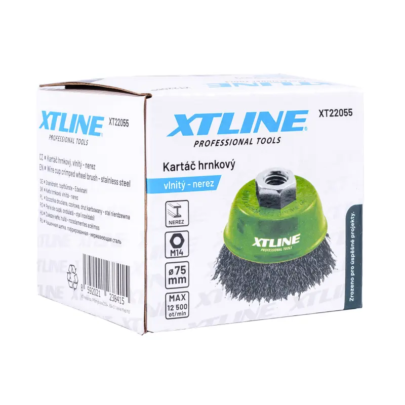 Kartáč hrnkový vlnitý nerez M14 | 75 mm