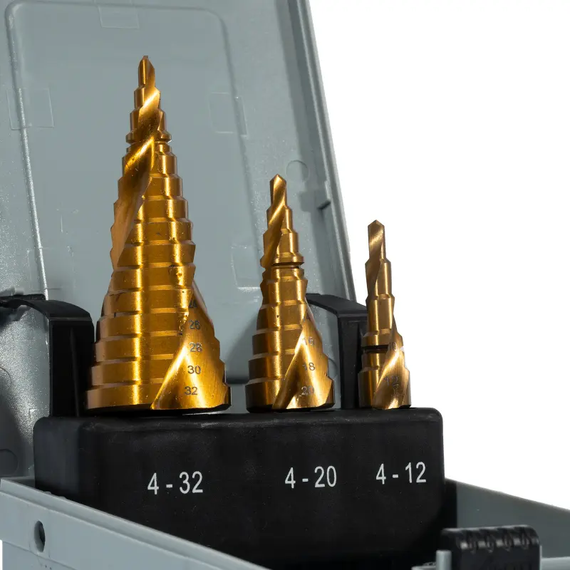 Sada stupňovitých vrtáků 4-32 mm HSS Titan 3 díly - plastový obal