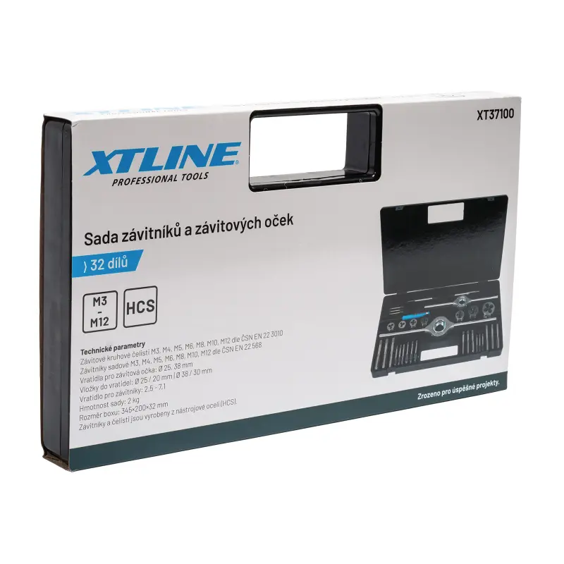 Sada závitníků M3-M12 32 dílů - kovový obal