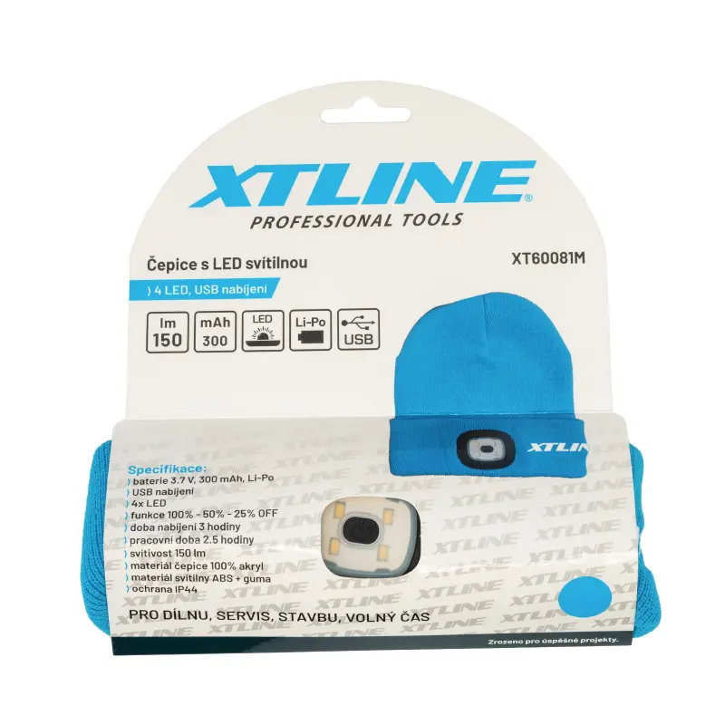 Čepice se svítilnou s logem XTLINE | modrá