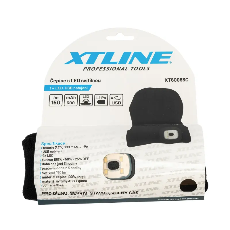 Čepice se svítilnou | černá